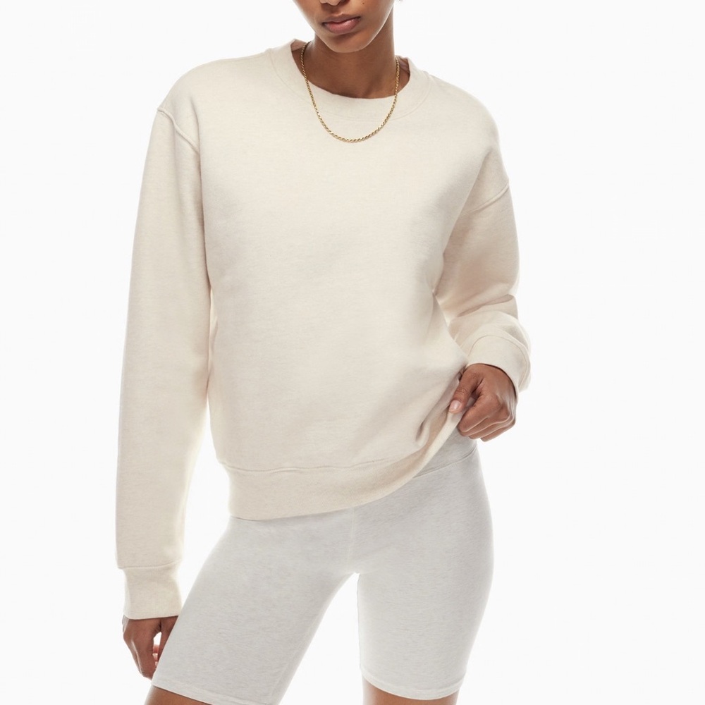 TNA Extra Fleece Perfect Crew Neck Women's Sweatshirt Cream Birch Size XS NWOT